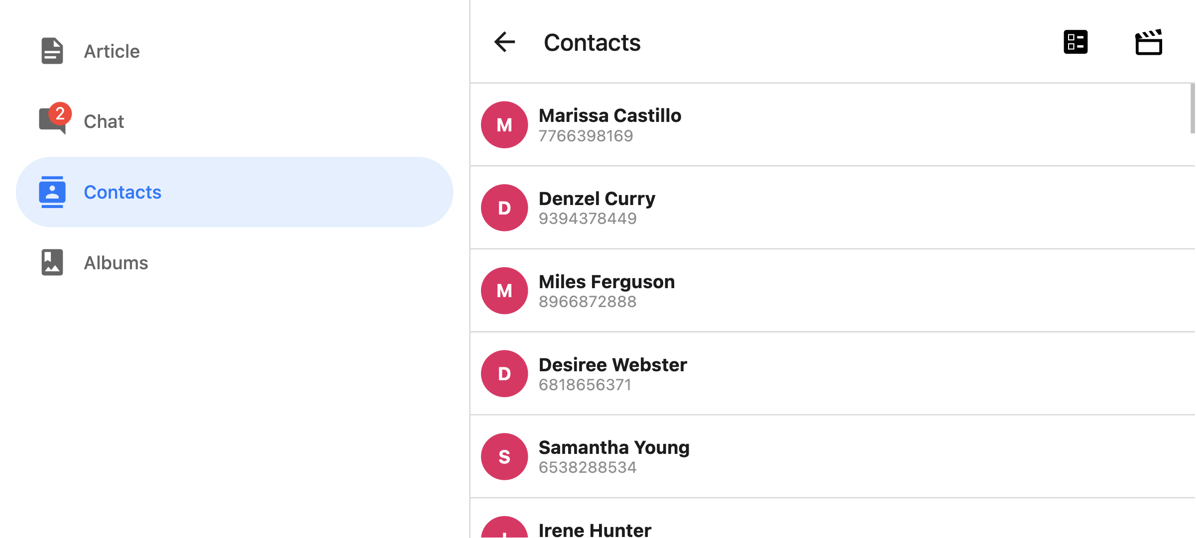 Sidebar with material variant